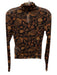 Banana Republic Size Small Brown & Black Nylon Long Sleeve Floral Mesh Top Brown & Black / Small