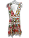 Farm Rio Size XS Pink, Green, Orange Cotton Sleeveless Floral Print V Neck Dress Pink, Green, Orange / XS