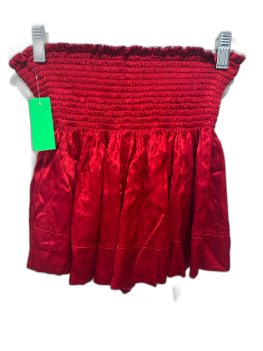 Koch Size S Red Polyester Satin Smocked Waist Shorts Red / S