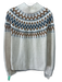 J. Crew Size M Cream, Gray, Brown Polyamide & Wool Fair Isle Mock Neck Sweater Cream, Gray, Brown / M