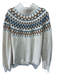 J. Crew Size M Cream, Gray, Brown Polyamide & Wool Fair Isle Mock Neck Sweater Cream, Gray, Brown / M