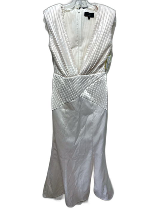 Michael Costello x Revolve Size L Cream White Polyester Blend Sleeveless Gown Cream White / L