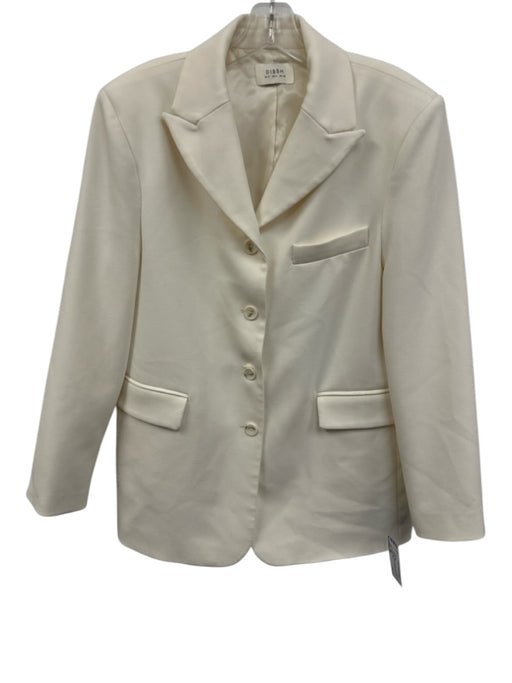 Dissh Size 2/6 Cream White Polyester Blend Long Sleeve Button Front Pant Set Cream White / 2/6