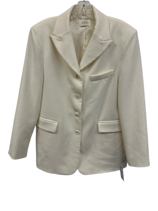 Dissh Size 2/6 Cream White Polyester Blend Long Sleeve Button Front Pant Set Cream White / 2/6
