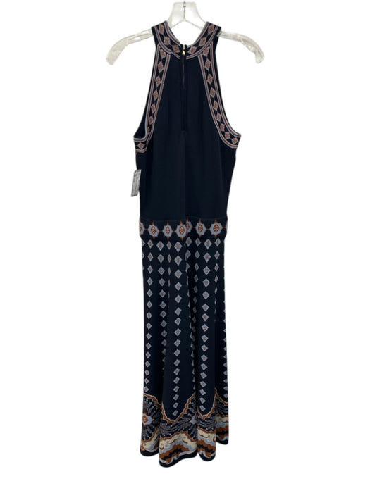 Cara Cara Size Small Navy, Brown & Cream Viscose Blend Sleeveless Floral Dress Navy, Brown & Cream / Small