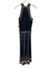 Cara Cara Size Small Navy, Brown & Cream Viscose Blend Sleeveless Floral Dress Navy, Brown & Cream / Small