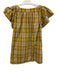 Sea New York Size XS Yellow, White, Brown Cotton Cap Sleeve Plaid Dress Yellow, White, Brown / XS