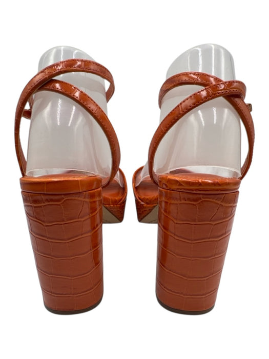 Vince Camuto Shoe Size 8.5 Orange Manmade Material Toe Strap Ankle Wrap Sandals Orange / 8.5