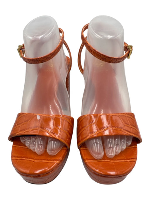 Vince Camuto Shoe Size 8.5 Orange Manmade Material Toe Strap Ankle Wrap Sandals Orange / 8.5