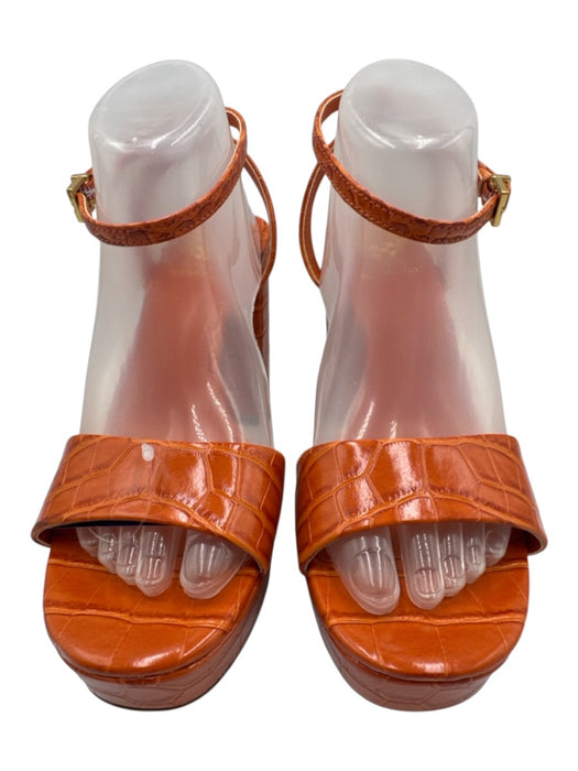 Vince Camuto Shoe Size 8.5 Orange Manmade Material Toe Strap Ankle Wrap Sandals Orange / 8.5