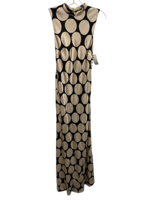 Reformation Size S Black & Gray Silk Sleeveless Polka Dot Midi Dress Black & Gray / S