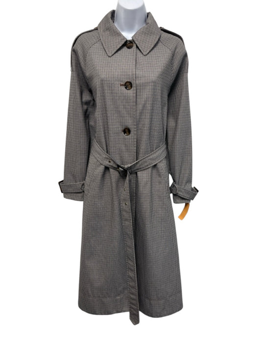 Barbour Size 6 White & Multi Polyester & Viscose Houndstooth Buttons Coat White & Multi / 6