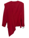 Halston Size 10 Red Polyester Drape Detail Single Breasted Blazer Jacket Red / 10