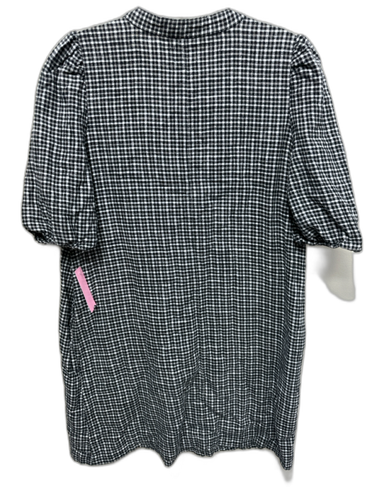 J. Crew Size XXS Black, White, Gray Cotton Flannel Gingham Half Button Dress Black, White, Gray / XXS