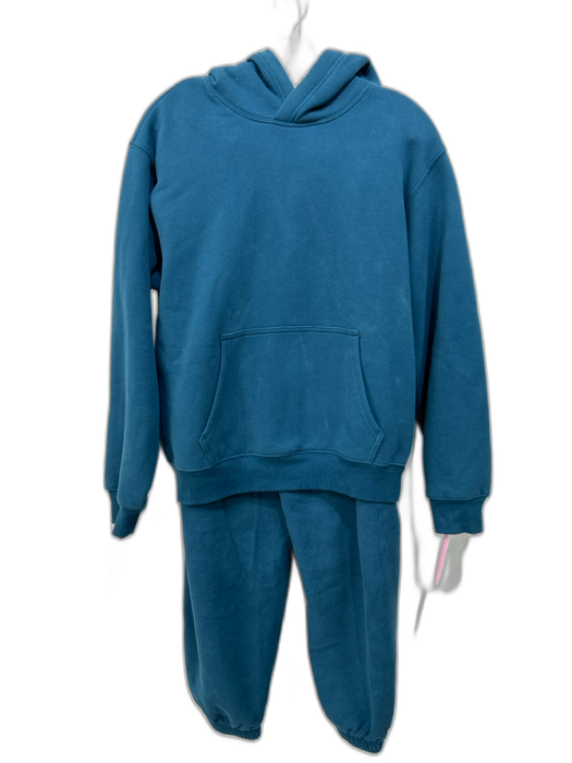 Aritzia Size Small Teal Green Cotton Blend Hoodie kangaroo Pocket Pant Set Teal Green / Small