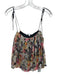 Elizabeth & James Size XS Orange, Black, White Silk Spaghetti Strap Floral Top Orange, Black, White / XS