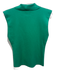 A.L.C. Size M Green Cotton Blend 1/2 Button Ribbed Sleeveless Collar Top Green / M