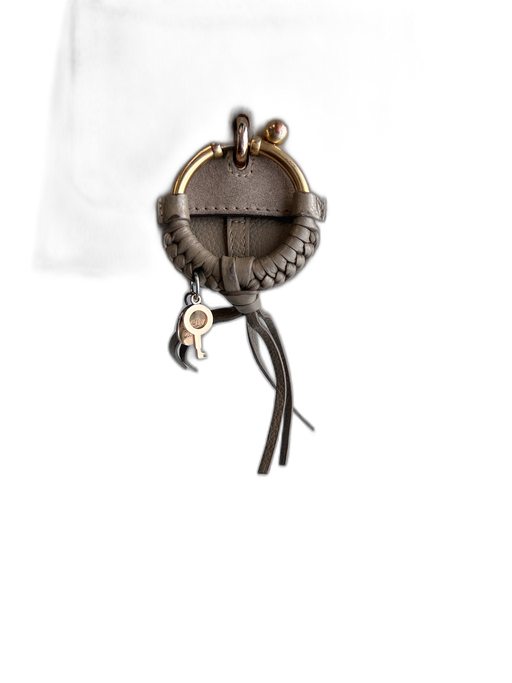 See By Chloe Taupe Gray Leather & Suede goldtone hardware Crossbody Top Zip Bag Taupe Gray / Mini