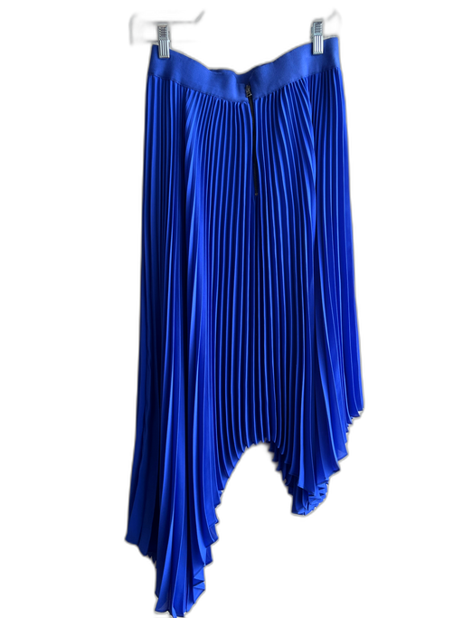 Alice & Olivia Size 4 Royal Blue Polyester Half Lined Back Zip Pleated Skirt Royal Blue / 4