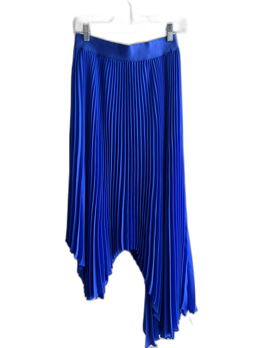 Alice & Olivia Size 4 Royal Blue Polyester Half Lined Back Zip Pleated Skirt Royal Blue / 4