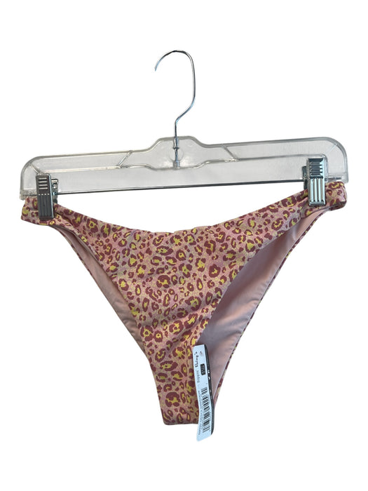 Dippin Daiseys Size M Pink & Brown Polyester & Spandex Mid Rise Leopard Swimsuit Pink & Brown / M