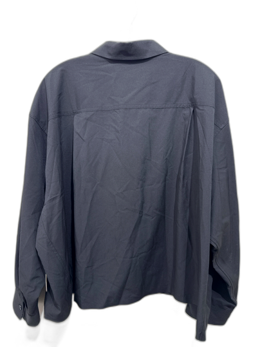 Athleta Size 1X Black Polyester Blend Long Sleeve Button Up & Collar Crop Top Black / 1X