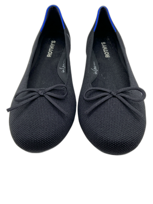 Rothy's Shoe Size 10 Black Synthetic Knit Round Toe Bow Rubber Sole Flats Black / 10