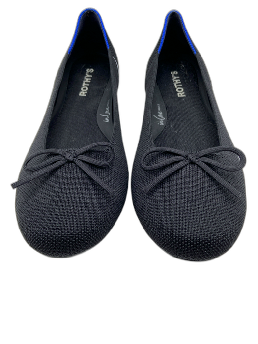 Rothy's Shoe Size 10 Black Synthetic Knit Round Toe Bow Rubber Sole Flats Black / 10