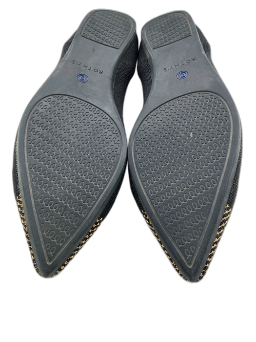 Rothy's Shoe Size 10 Black & Yellow Synthetic Knit Pointed Toe Rubber Sole Flats Black & Yellow / 10