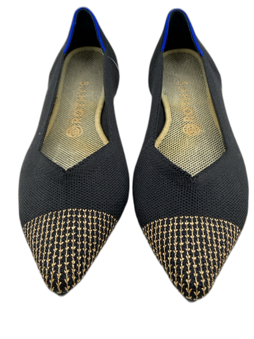 Rothy's Shoe Size 10 Black & Yellow Synthetic Knit Pointed Toe Rubber Sole Flats Black & Yellow / 10