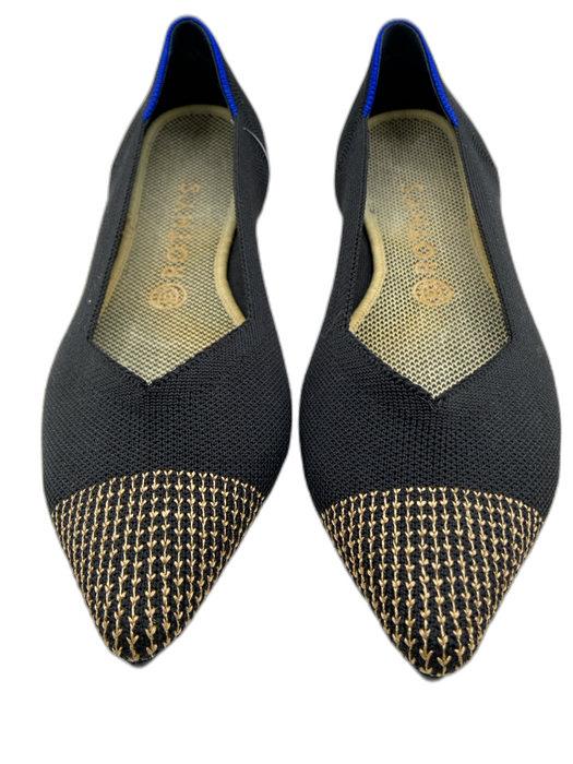 Rothy's Shoe Size 10 Black & Yellow Synthetic Knit Pointed Toe Rubber Sole Flats Black & Yellow / 10