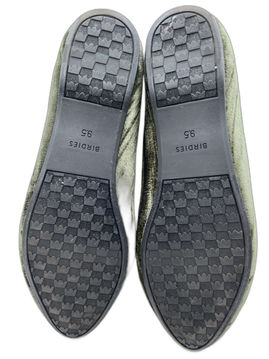 Birdies Shoe Size 9.5 Olive Green Velvet Round Pointed Toe Quilted Sole Flats Olive Green / 9.5