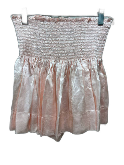 Koch Size XS Peach Pink Acetate Satin Smocked Waist Skort Shorts Peach Pink / XS