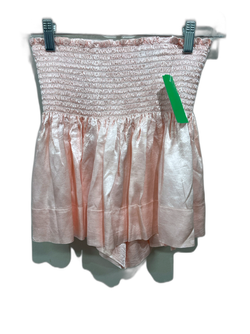 Koch Size XS Peach Pink Acetate Satin Smocked Waist Skort Shorts Peach Pink / XS