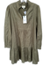 Tuckernuck Size S Olive Green Linen Long Balloon Sleeve Ruffle Collar Dress Olive Green / S