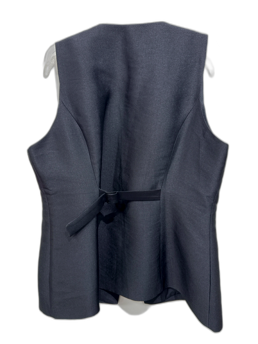 Aligne Size 16 Black Button Up Princess Seams Welt Pocket Vest Top Black / 16