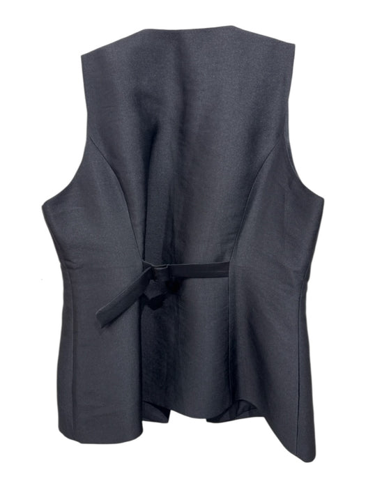 Aligne Size US 16 Black Button Up Princess Seams Welt Pocket Vest Top Black / 16