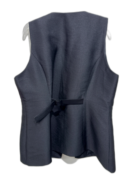 Aligne Size 16 Black Button Up Princess Seams Welt Pocket Vest Top Black / 16