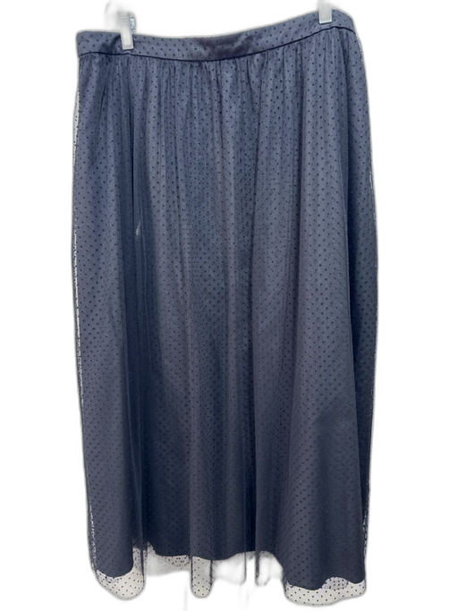 J. Crew Size XL Black Polymide Sheer Overlay Dotted Elastic Waist Skirt Black / XL