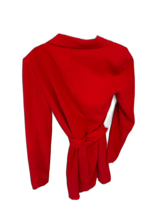 Superdown Size S Red Polyester Long Sleeve Hook & Eye Shoulder Pads Belted Dress Red / S