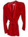 Superdown Size S Red Polyester Long Sleeve Hook & Eye Shoulder Pads Belted Dress Red / S