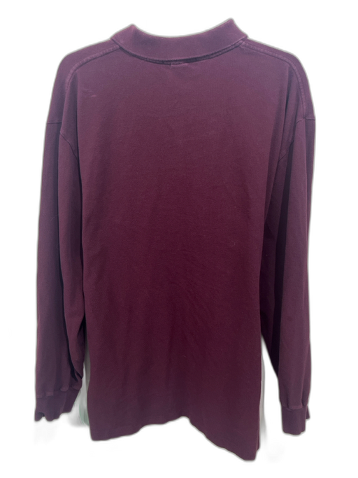 Polo Size XXL Dark Purple Cotton Solid Men's Long Sleeve Shirt Dark Purple / XXL