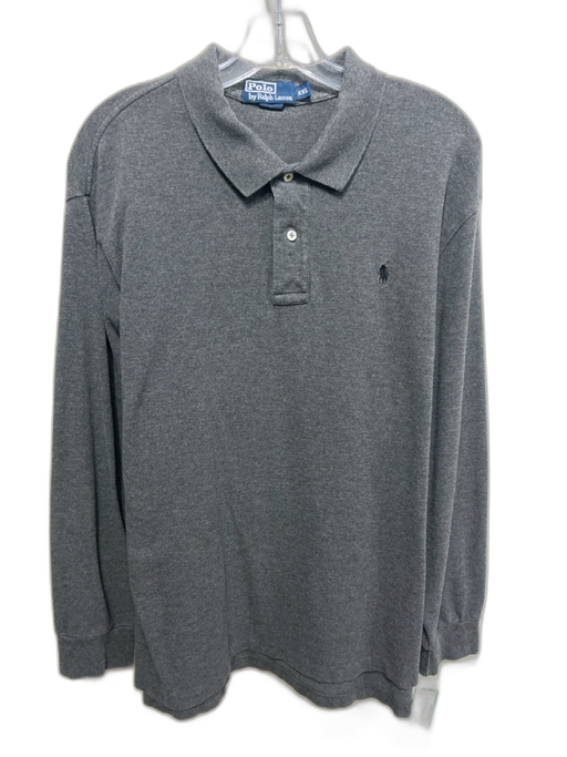 Polo Size XXL Gray Cotton Solid Men's Long Sleeve Shirt Gray / XXL