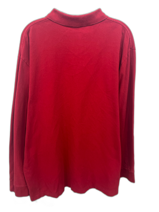 Polo Size XXL Red Cotton Solid Men's Long Sleeve Shirt Red / XXL