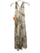 Reiss Size 2 Beige & Green Linen Sleeveless Palm Tree Midi Dress Beige & Green / 2