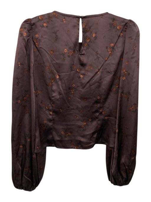 ASTR The Label Size Small Purple, Orange, Black Polyester Long puff sleeve Top Purple, Orange, Black / Small