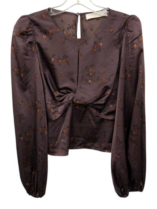 ASTR The Label Size Small Purple, Orange, Black Polyester Long puff sleeve Top Purple, Orange, Black / Small