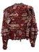 Farm Rio Size Medium Pink, Blue, Burgundy Cotton Long Sleeve Floral Ruffles Top Pink, Blue, Burgundy / Medium