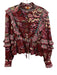 Farm Rio Size Medium Pink, Blue, Burgundy Cotton Long Sleeve Floral Ruffles Top Pink, Blue, Burgundy / Medium
