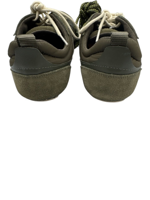 Tory Burch Shoe Size 9 Olive Green Leather Upper Round Toe Logo Lace Up Sneakers Olive Green / 9